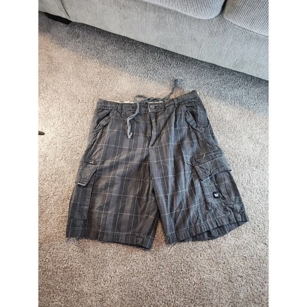 Mambo Australia men’s‎ tan plaid cargo shorts size 34